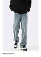 fashion loose streetwear denim basic pants unisex casual zipper jean pant hip hop trousers joggers men straight jeans traf homme unique joggers style 2410