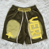 New 2023 Novelty High Men Vertabrae Comfortable Tie-dyed Skateboard Street Cotton Casual Shorts Kanye Hip-hop Parkour #183