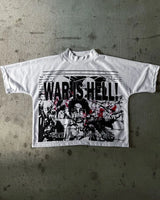 Y2k Aesthetic print tee – Y2K Summer American Street Dark Style Anime Cartoon Print Ov