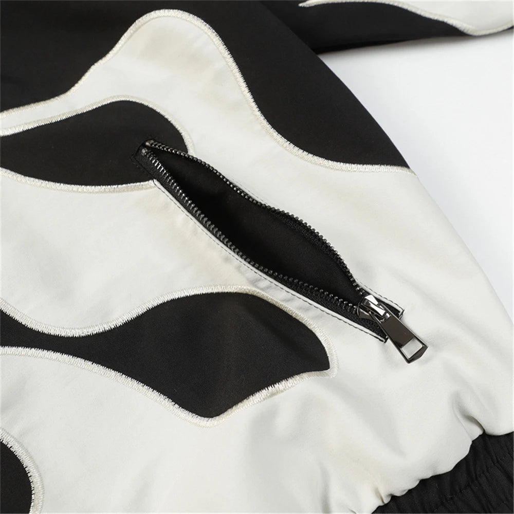 Oversized fleece minimalist bomber zip-up windbreaker