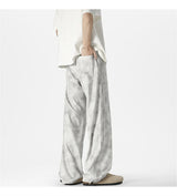 winter mens gray thickened straight leg sweatpants 2025 high street baggy drape pants korean fashion y2k casual trousers unique joggers style 144