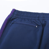 sea blue casual pants men woman loose comfortable side edge weaving stripe embroidery drawstring joggers sweatpants unique joggers style 5269