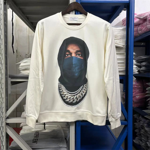 New 242SS Portrait Print High-Street Full Cotton Quality Heavyweight Casual Loose Pullover Long Sleeve Sweatshirt Tops For Men