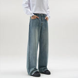 men wide leg straight streetwear fashion loose casual vintage denim baggy jeans pants women y2k jeans trousers stacked flare jeans