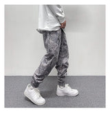 hip hop loose fit elastic waist pants fashion paisy ankle pants mens casual letter embroidery drewstring sportwear pants joggers unique joggers style 3516
