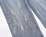 fashion loose streetwear denim jeans new casual wide legs straight jean pants hip hop tassel joggers baggy jeans men clothing unique joggers style 433