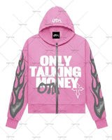 American Fashion Gothic Flame Letter Print Oversized Hoodie Mens Y2K S