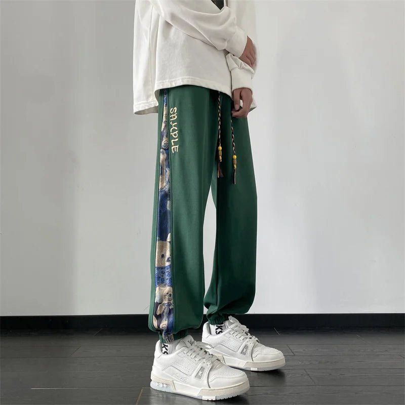 hip hop fashion anime printed sweatpants for men autumn casual corduroy baggy joggers pantalones hombre y2k streetwear trousers sporty tapered joggers