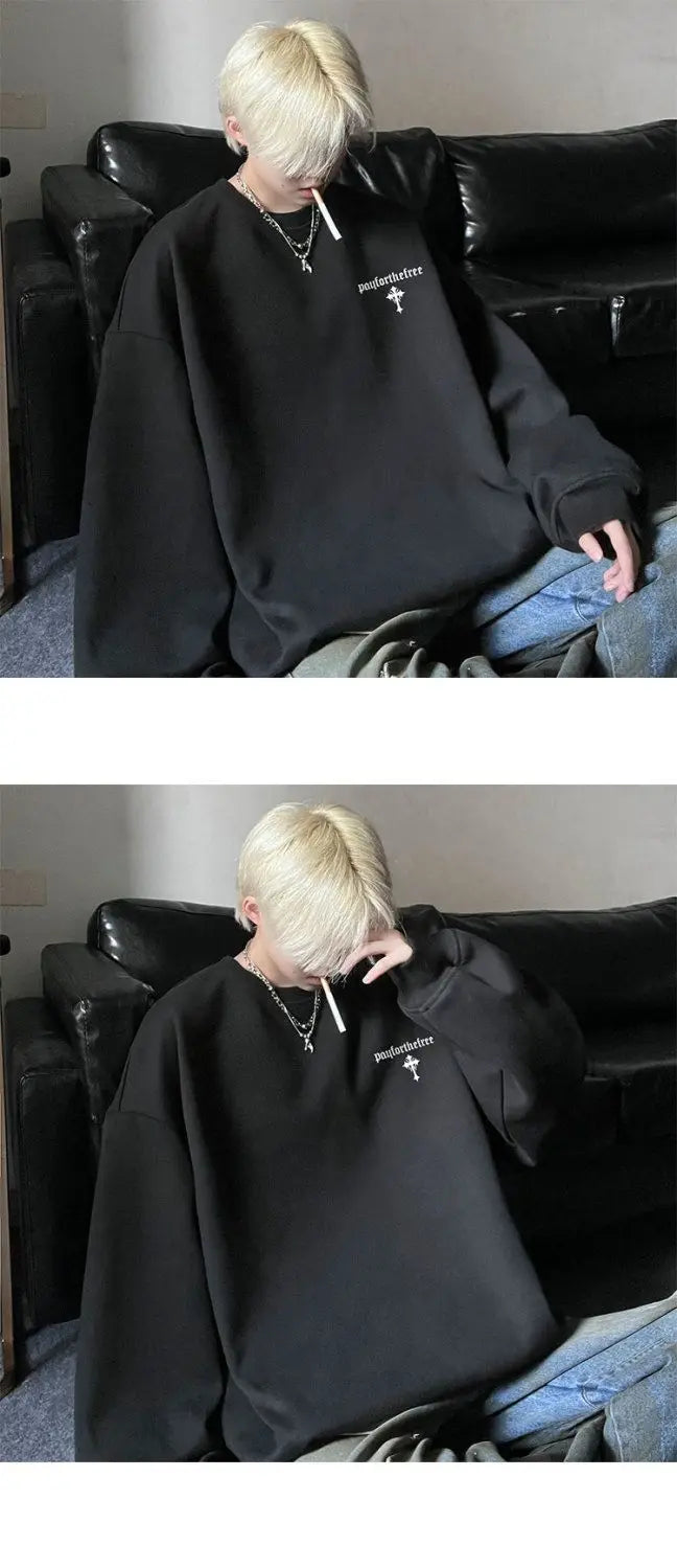 Club Paradise Limited High-end Korean Round-neck Printed Swe…