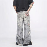 new 3d chain printed baggy jeans for men and women casual baggy straight denim pants high street wide leg y2k blue jean stacked flare jeans