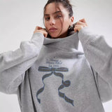 Y2k Long Sleeved Pullover Hoodie Cartoon Bow Embroidery Tops Streetwear Vintage Hoodie School Outfit Punk High Street Ootd New
