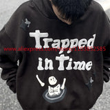 2024 Autumn Winter New Vintage Velvet Hoodie Long Sleeve American Heav