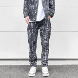harajuku irregular scratched ripped holes denim jeans men zipper jeans hip hop streetwear new casual slim fit joggers jean pants unique joggers style 966