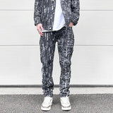 harajuku irregular scratched ripped holes denim jeans men zipper jeans hip hop streetwear new casual slim fit joggers jean pants sporty tapered joggers