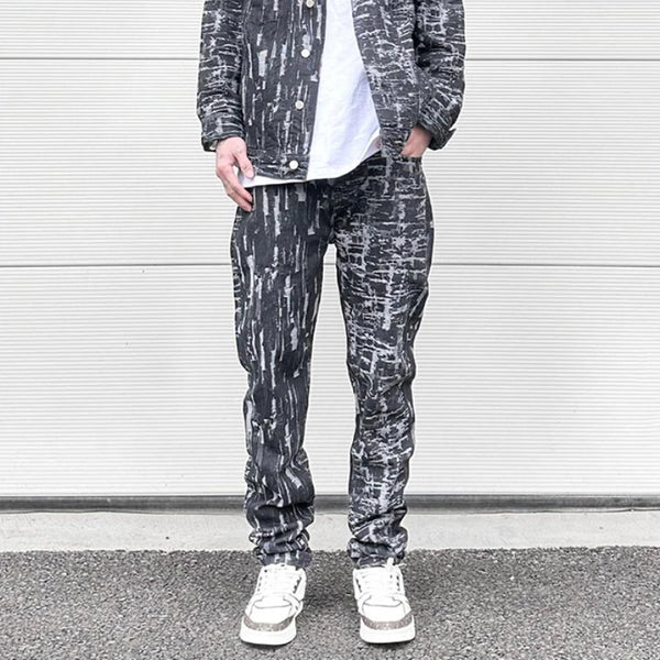 harajuku irregular scratched ripped holes denim jeans men zipper jeans hip hop streetwear new casual slim fit joggers jean pants sporty tapered joggers