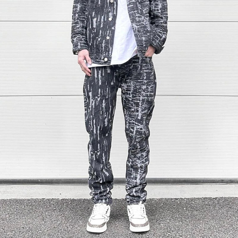 harajuku irregular scratched ripped holes denim jeans men zipper jeans hip hop streetwear new casual slim fit joggers jean pants sporty tapered joggers