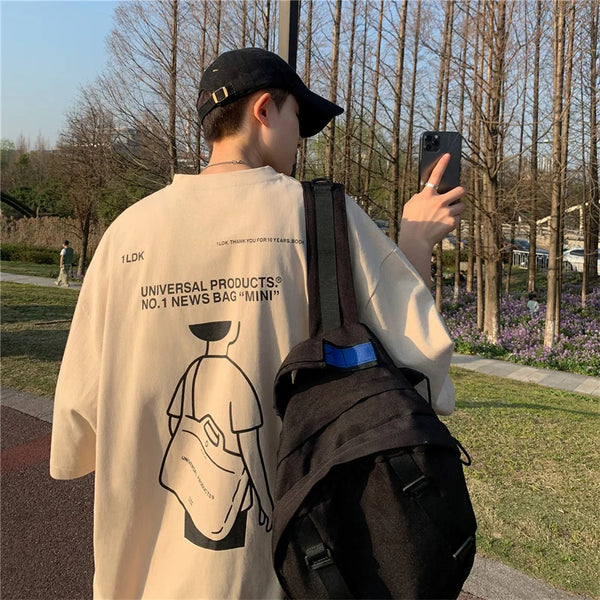 Harajuku Tribal flames – Japanese Streetwear T Shirt Mens Summer Oversized Graphic