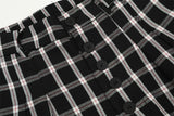 men women american streetwear fashion loose plaid wide leg straight pant boyfriend button down sports casual pants trousers unique default style 1429