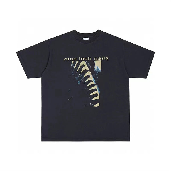 skatercore streetwear top featuring vintage retro rock band t shirt high street casual loose t shirt tops