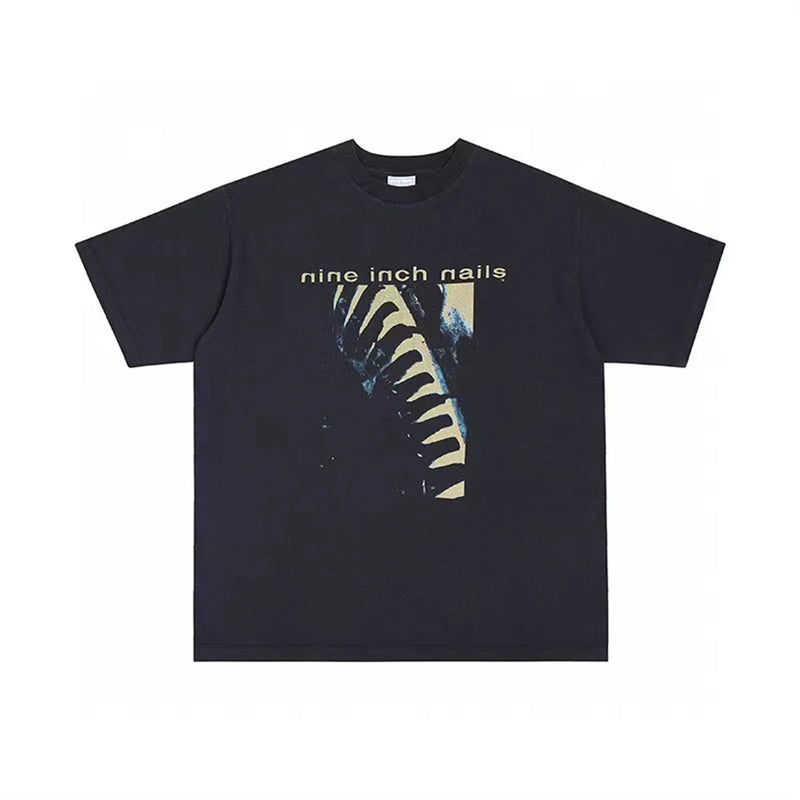 skatercore streetwear top featuring vintage retro rock band t shirt high street casual loose t shirt tops