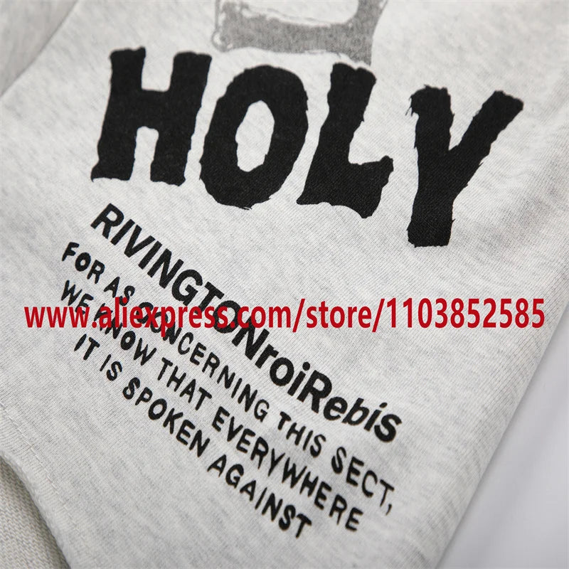 2024 American Heavyweight Vintage Men's Shorts With Letter Print Drawstring Loose Casual High Street High Quality