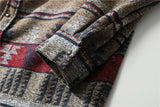 Dark Icon Geometric Stripe Shirts Men Women Long Sleeve Harajuku Woolen Shirts Men Clothing