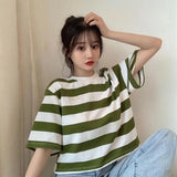 Anime Crying angel – Summer 2024 New Style Striped Salt Short Sleeved T Shirt For