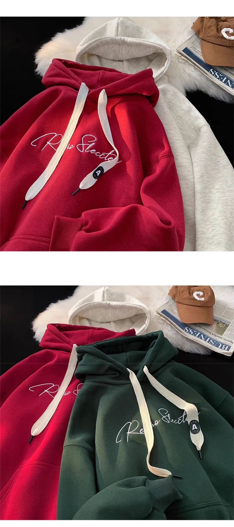 Men Hoodie Letter Printed Long Sleeve Autumn Sweatshirts Goth Fashion Y2K Vintage Hoodies Streetwear Fleece Pullover