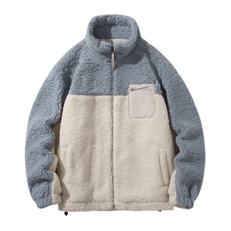 winter fleece faux fur parkas fashion warm women lambswool coat high street couple streetwear oversize jacket for men blue ph - variant style c782b2 for streetwear fashion