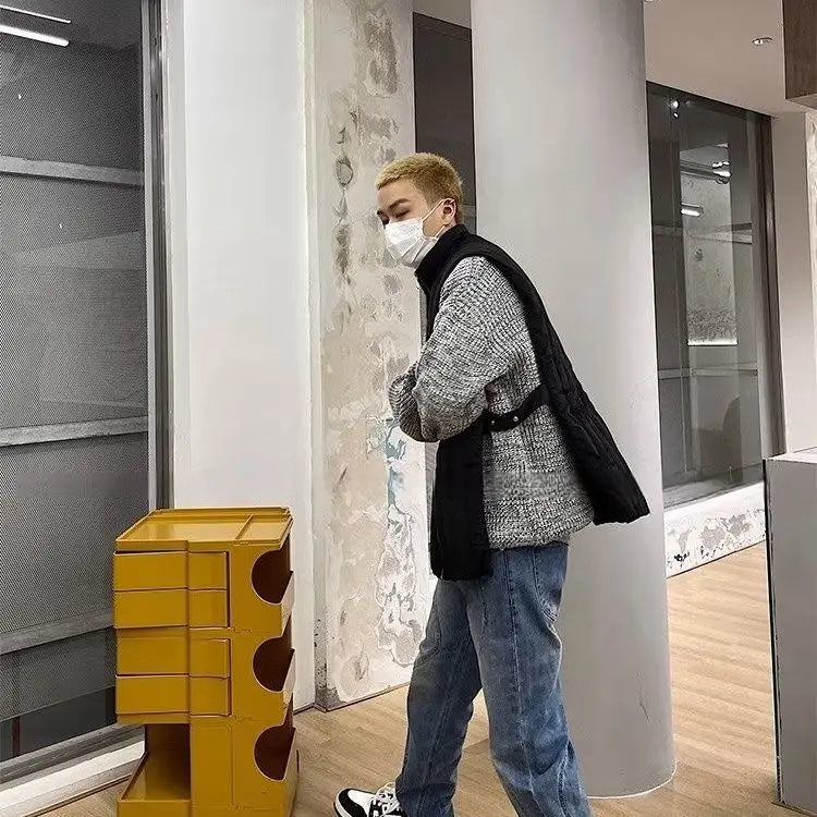 grunge oversized knit streetwear piece for layered look and winter street fits, ideal for men’s fashion and seasonal streetwe