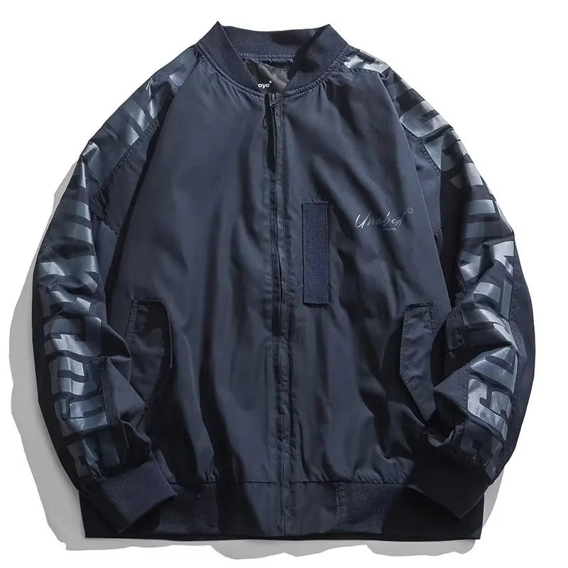 techwear zip bomber, urban street style, mens fashion