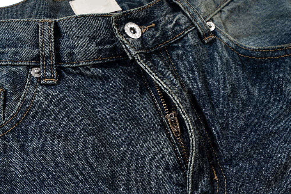 distressed washed blue dirty frayed baggy denim trousers for men and women straight hip hop loose casual jeans oversized urban skinny jeans