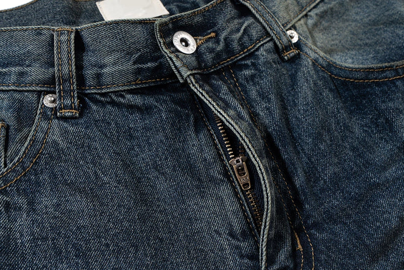 distressed washed blue dirty frayed baggy denim trousers for men and women straight hip hop loose casual jeans oversized urban skinny jeans