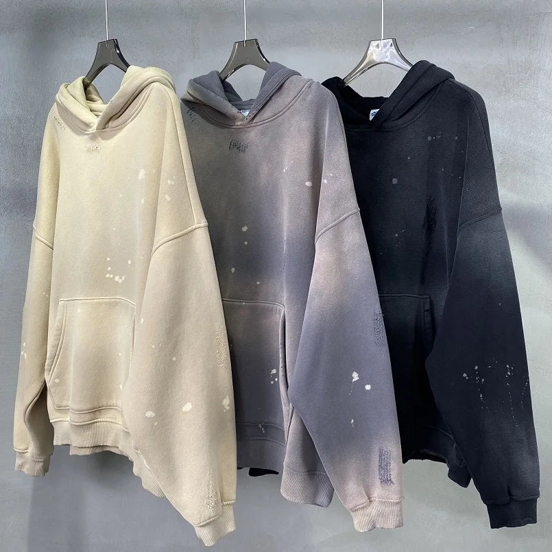 vaporwave tribal flames featuring fashion ripped letter knitted hooded sweater unisex hoodies ripped bottom holes knit pullover streetwear loose sweaters clothing