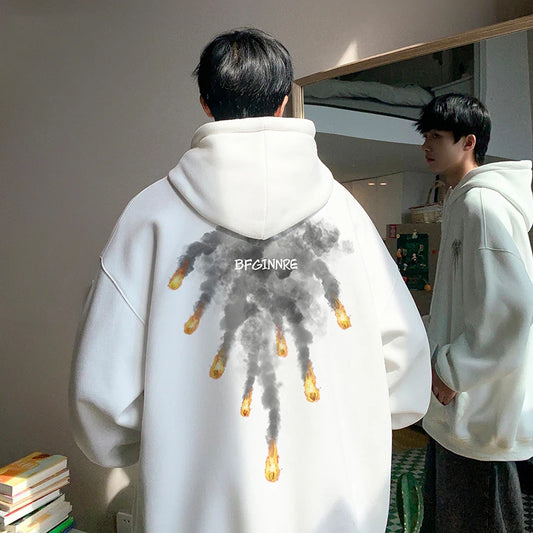 New Anime Meteorite Fall Graphic Printed Hooded Sweatshirts Hombre Hip