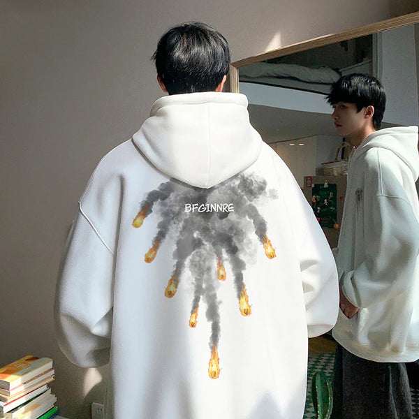 New Anime Meteorite Fall Graphic Printed Hooded Sweatshirts Hombre Hip