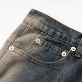 ro style men jeans double zipper blue flared denim pants luxury designer male streetwear hip hop blue baggy jeans trousers y2k urban skinny jeans