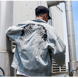 back wing embroidery denim jacket coat mens fashion hip hop harajuku jean coats outerwear casual streetwear jeans baggy jacke - variant style 0df6cf for streetwear fashion