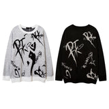 rainbowtouches men sweaters high street crew neck trendy pullover vintage loose knitted sweater spring and autumn mens clothing oversized graphic print design, unique limited edition hoodie, high quality cotton pullover