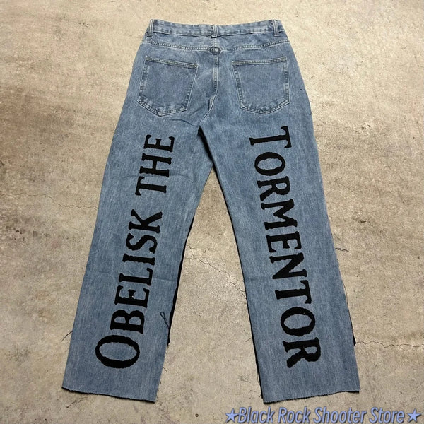 harajuku high street y2k baggy jeans vintage wide leg denim pants popular anime jeans streetwear couples trouser men clothing vintage washed jeans