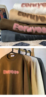 Autumn Goth Letter Printed Crewneck Sweatshirt For Men Y2K Streetwear
