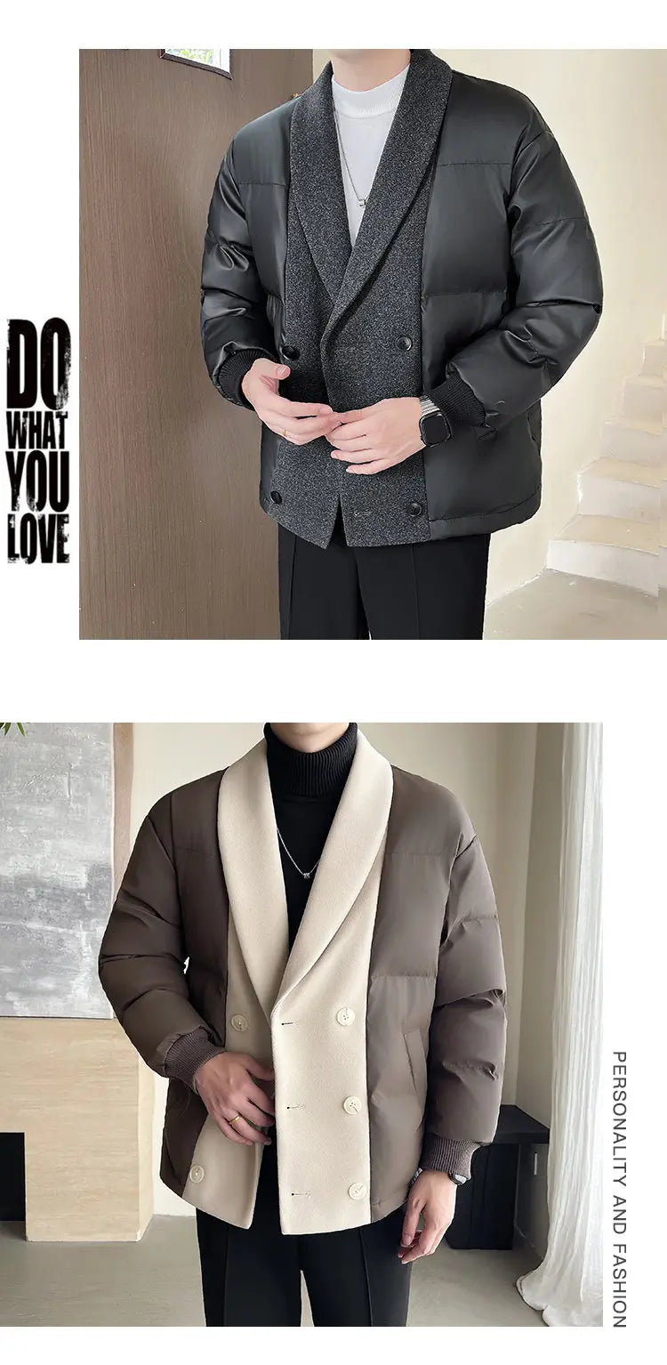 grunge winter jacket, layered citywear - trendy urban streetwear fashion for men and women