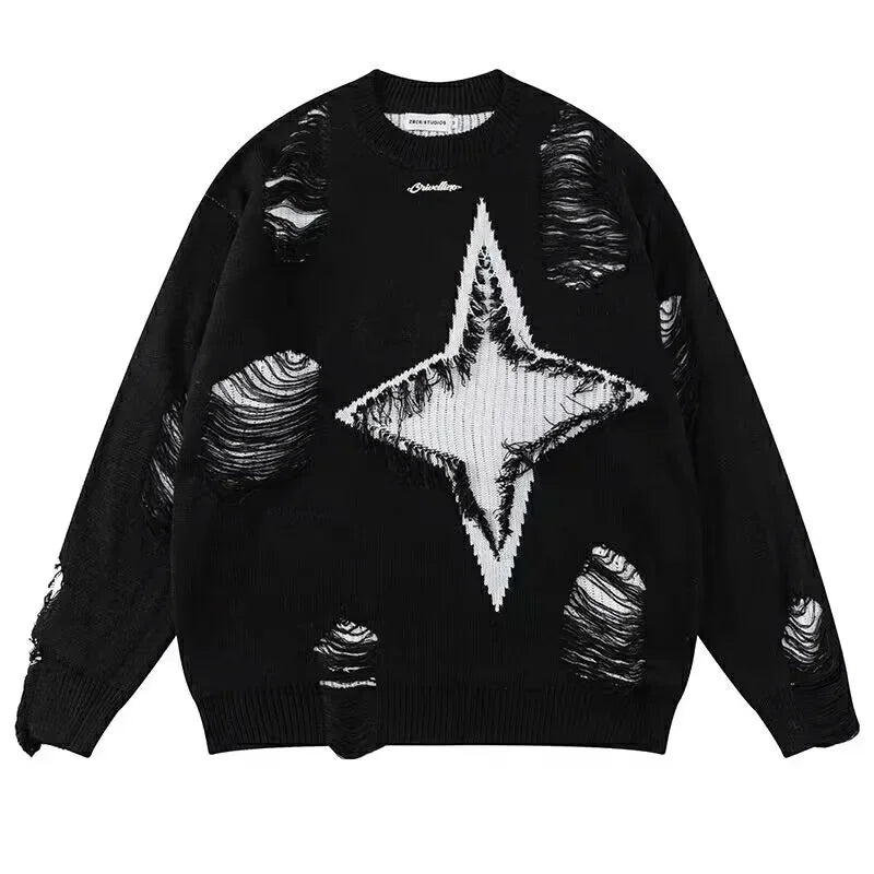 layered flame street pullover, daily style staple, y2k flame pullover top for edgy winter outfits