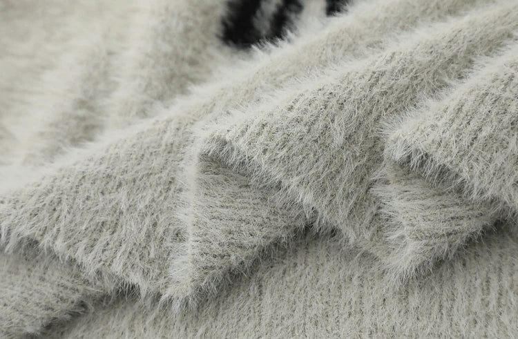 fashion knitted sweater mens winter o neck letters pullover streetwear unisex casual loose warm hairy sweaters jumper knitwear - soft fleece-lined outerwear, trendy hip hop fashion hoodie, bold artwork streetwear hoodie