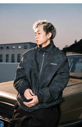 leather varsity jacket, cold weather layer, hip hop