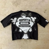 Sadcore Graphic tee – Y2K American Street Summer Fashion Short Sleeved Shirt Men Y