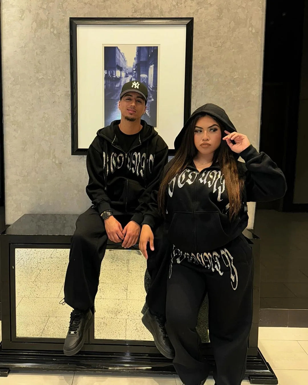 Y2k Winter Long Sleeved Hoodie Sweatshirt Oversized Winter Clothes Streetwear Y2k Vintage Punk Graffiti Print