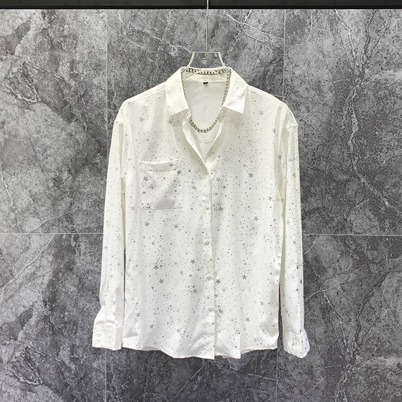 2023 Summer New Fashion Korean Light Luxury Fashion Shirt Men's Loose Long-sleeved Shirt Boutique Clothing Simple Style