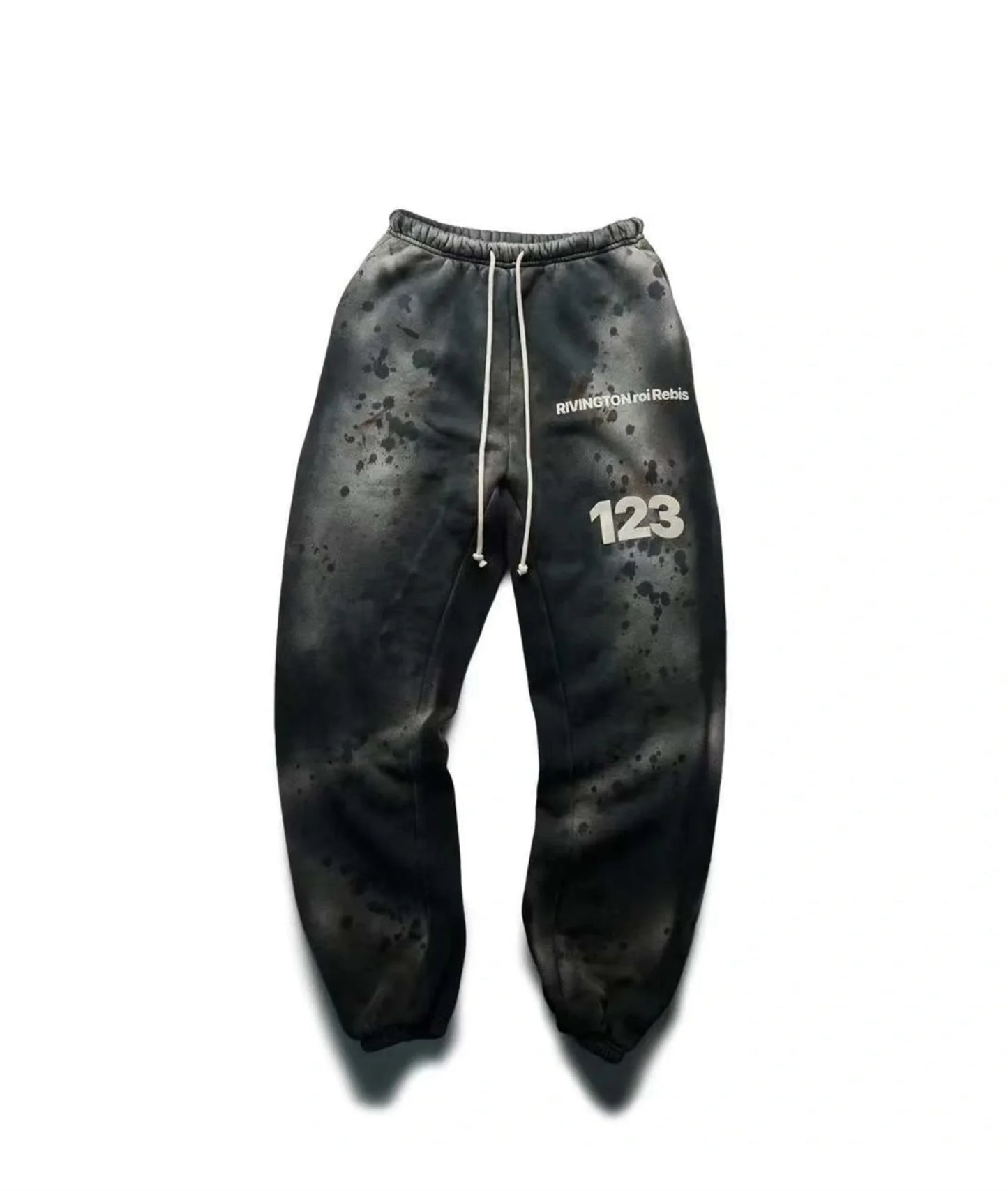 rrr123 brand fashion high street heavyweight best quality cotton washed distressed drawstring casual sport pants unique default style 6133