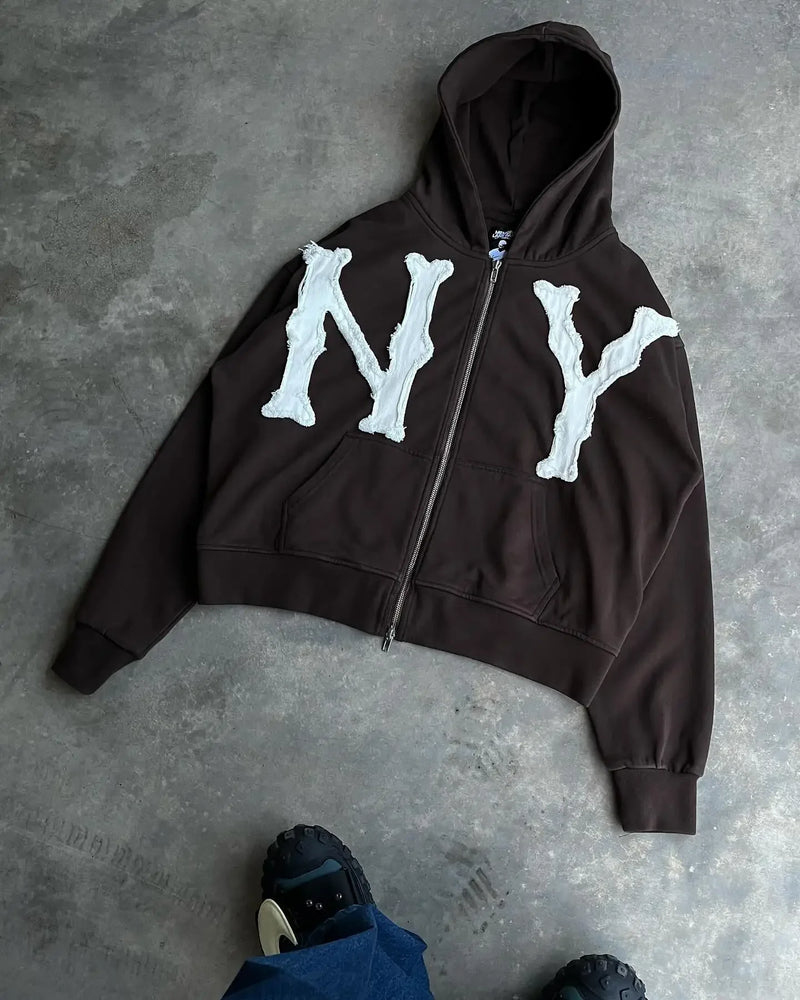 Winter American Gothic Men's Personalized Hooded Sweatshirt and Sweatpants Two-piece Set Trendy Y2K Niche Sports Men's Top